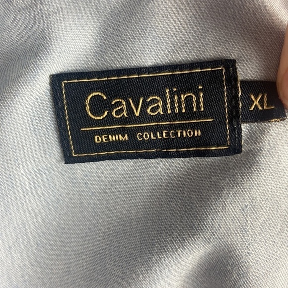 Cavalini Light Blue Embroidered Button Down Vest - Picture 8 of 8